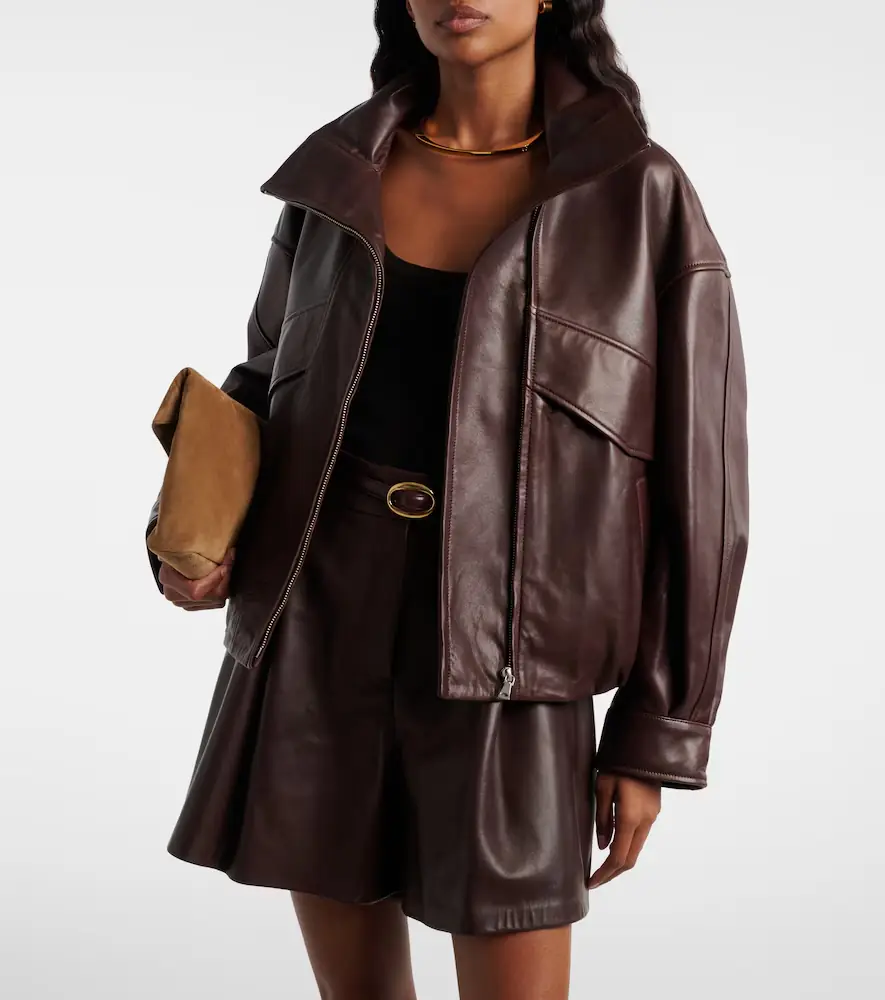 Nour Hammour Roland leather bomber jacket | Thumbnail 4 Nour Hammour Roland leather bomber jacket | Thumbnail 4