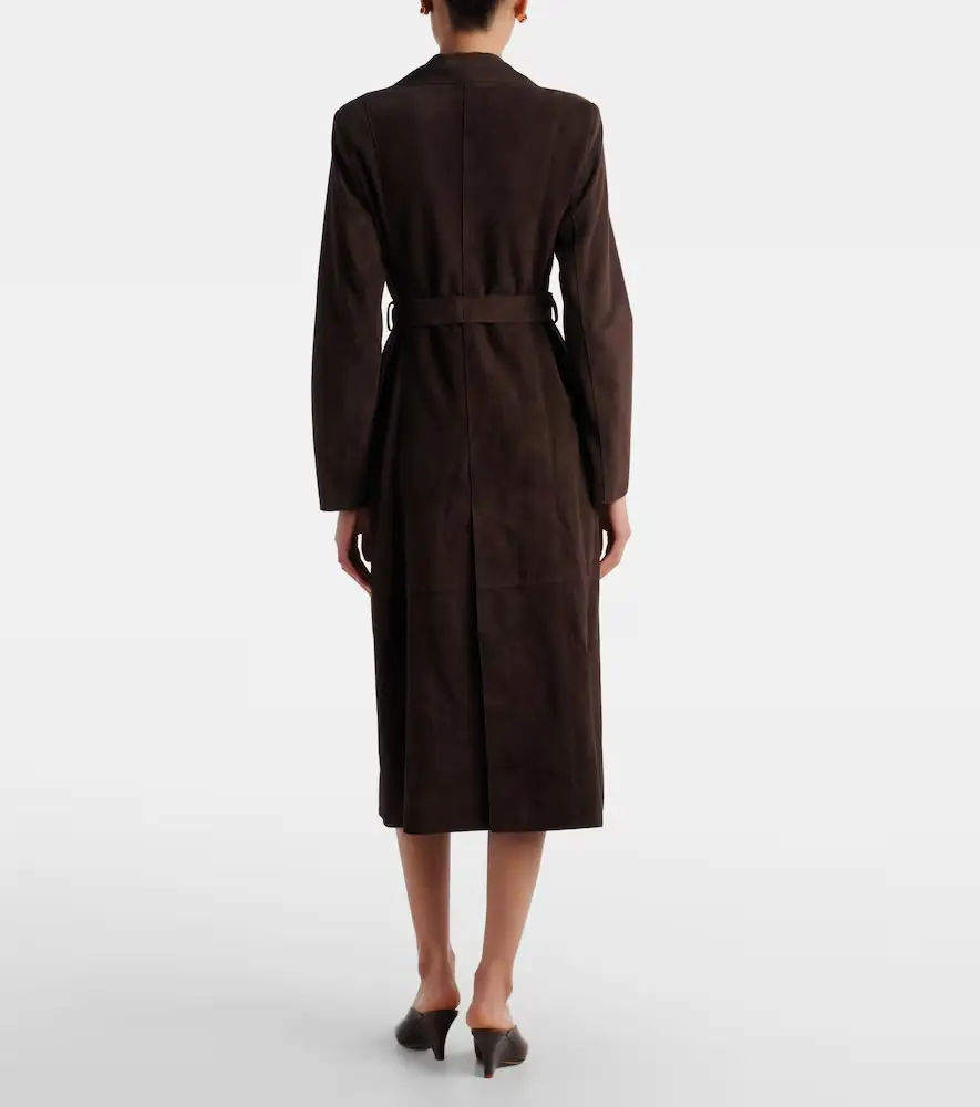 Nour Hammour Winona belted suede wrap coat | Thumbnail 3 Nour Hammour Winona belted suede wrap coat | Thumbnail 3