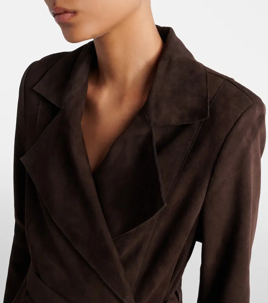 Nour Hammour Winona belted suede wrap coat | Thumbnail 6 Nour Hammour Winona belted suede wrap coat | Thumbnail 6