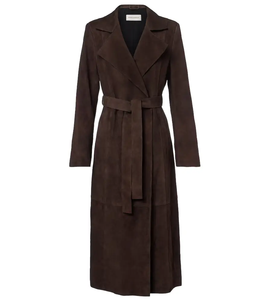 Nour Hammour Winona belted suede wrap coat | Image 1 Nour Hammour Winona belted suede wrap coat | Image 1
