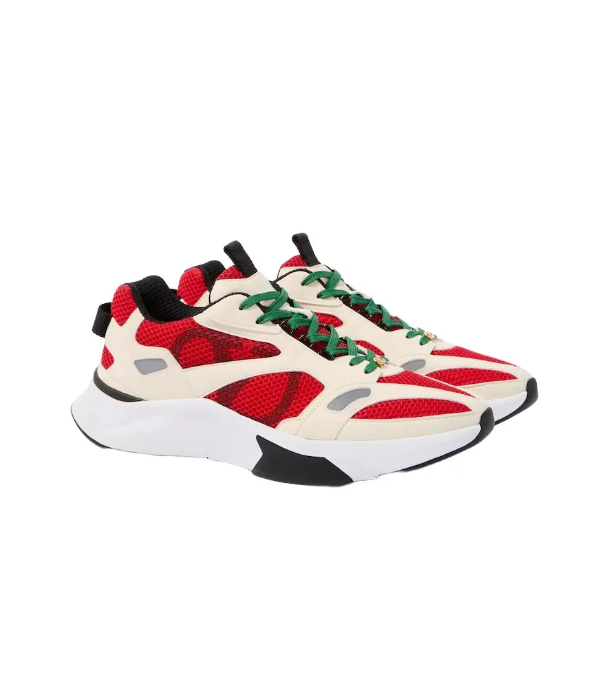 Demiyee suede-trimmed sneakers