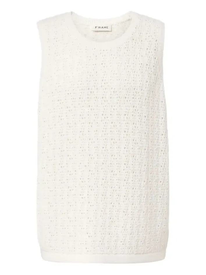 Frame Crochet cotton-blend tank top