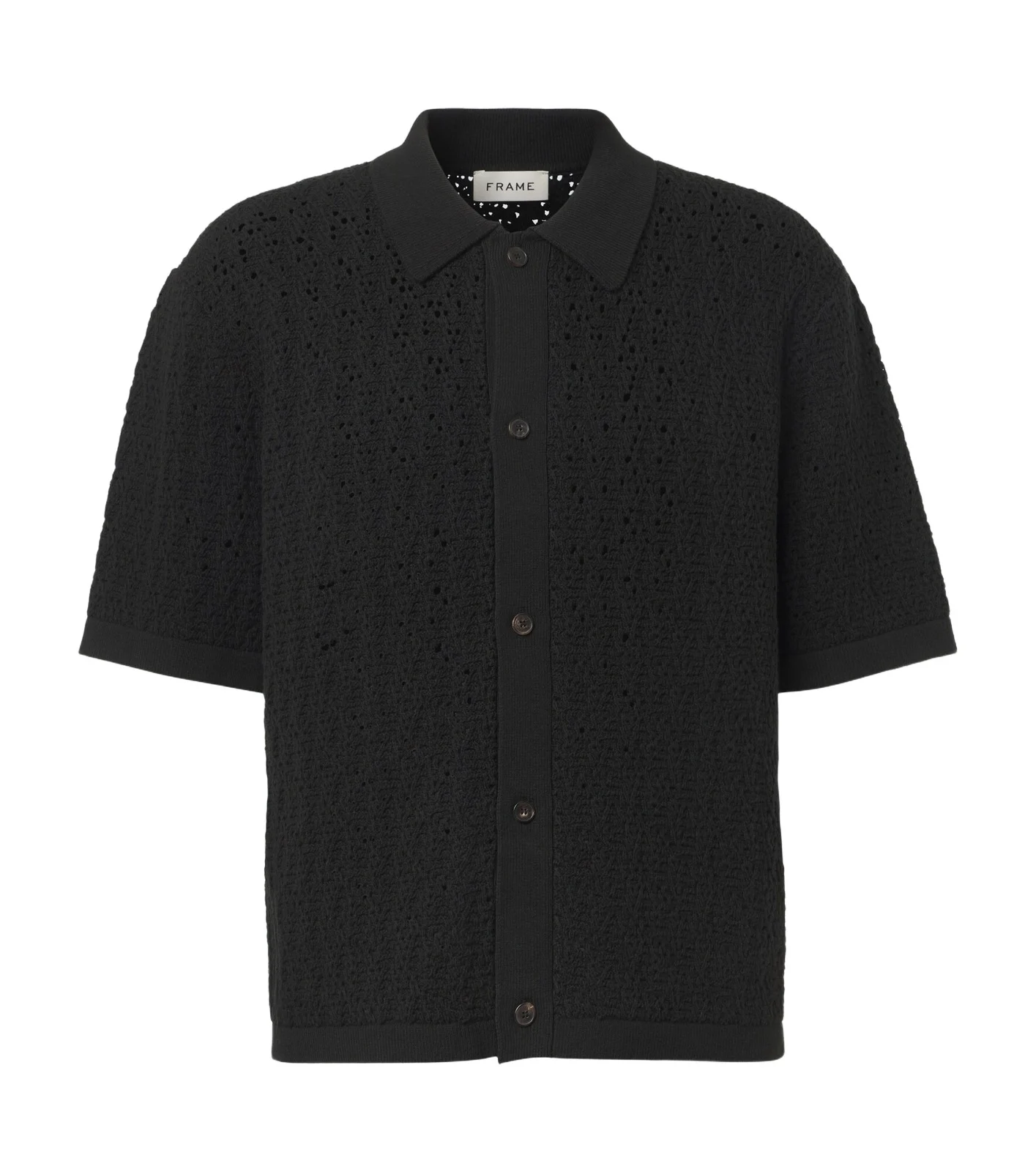 Frame Crochet cotton-blend polo shirt