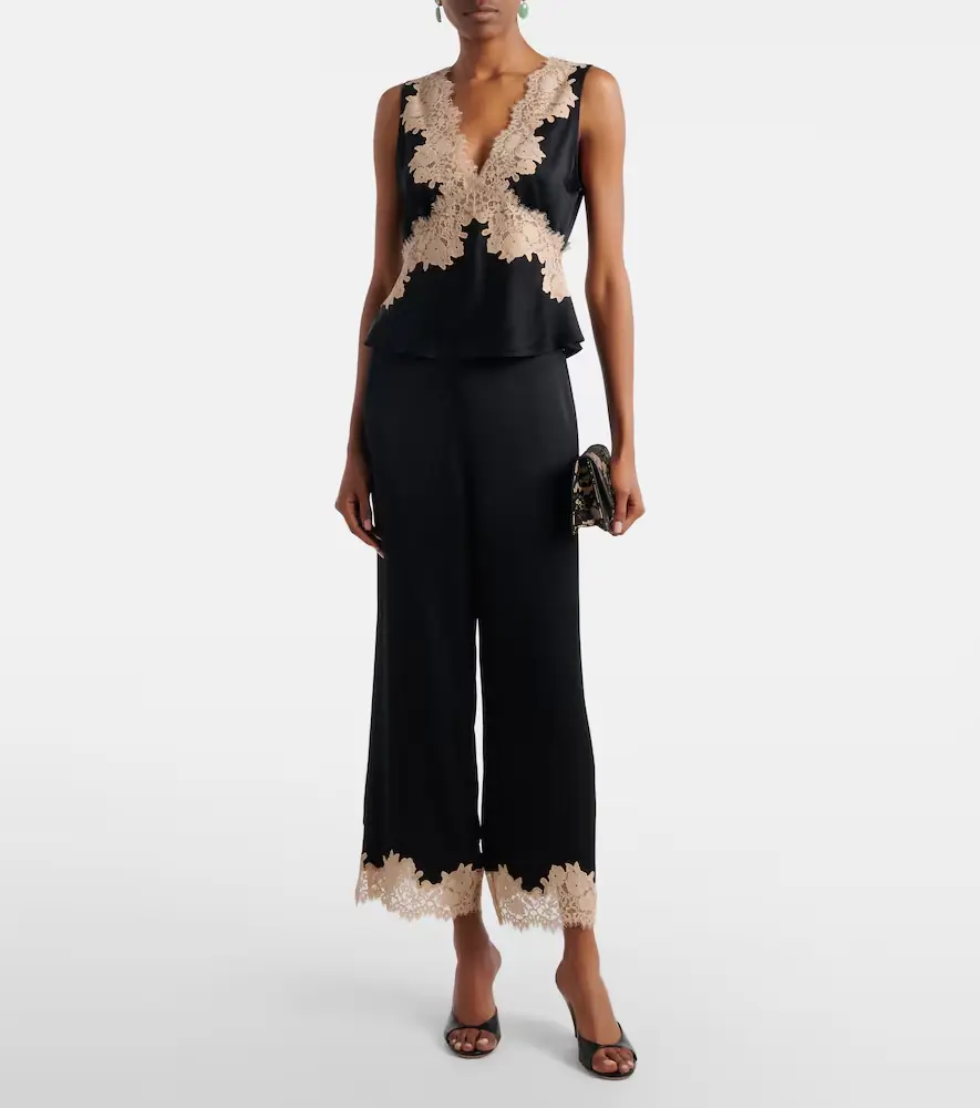 Rixo Emmie lace-trimmed satin top | Thumbnail 4