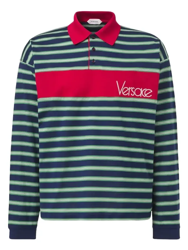 Striped cotton jersey polo shirt Striped cotton jersey polo shirt