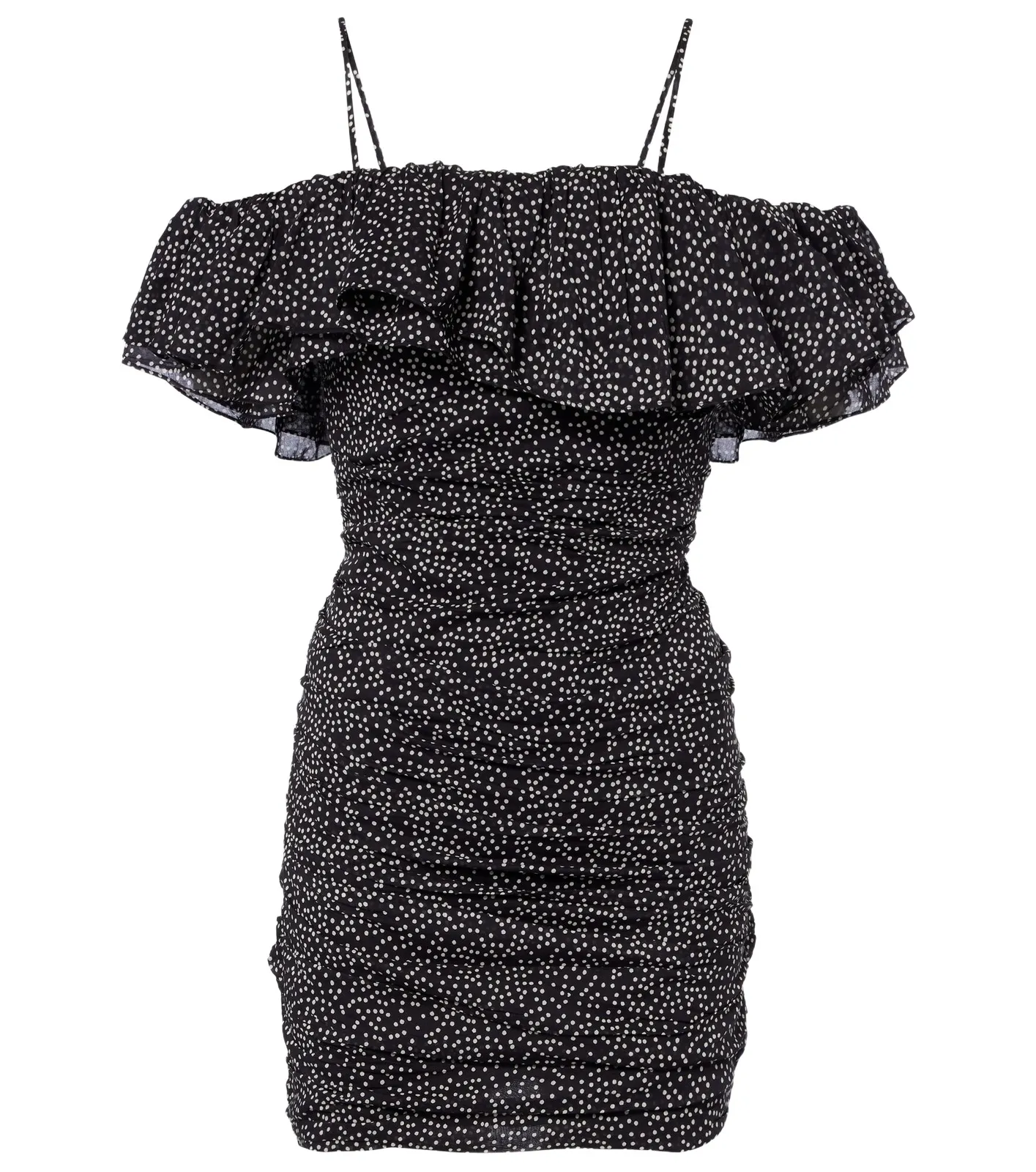 Davilia draped polka-dot cotton minidress Davilia draped polka-dot cotton minidress