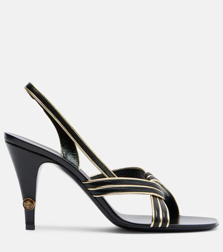 Versace Gianni leather slingback sandals | Thumbnail 4 Versace Gianni leather slingback sandals | Thumbnail 4