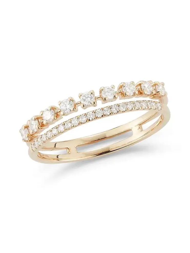 Diamond Ava Bea Double Row Ring