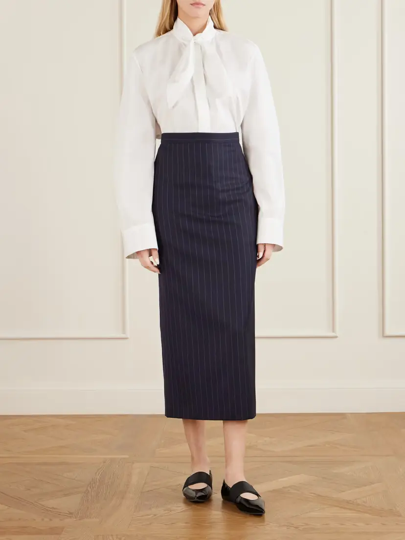 Givenchy Striped Wool Midi Skirt | Thumbnail 2 Givenchy Striped Wool Midi Skirt | Thumbnail 2