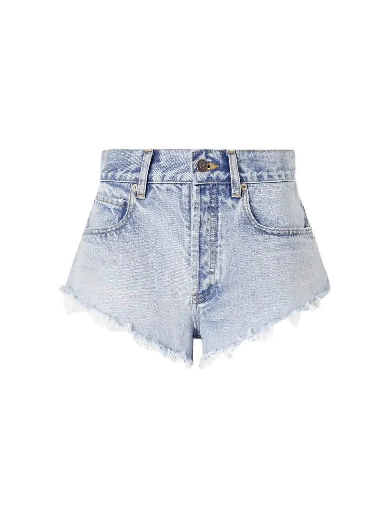 Balenciaga Frayed Denim Shorts | Image 1 Balenciaga Frayed Denim Shorts | Image 1