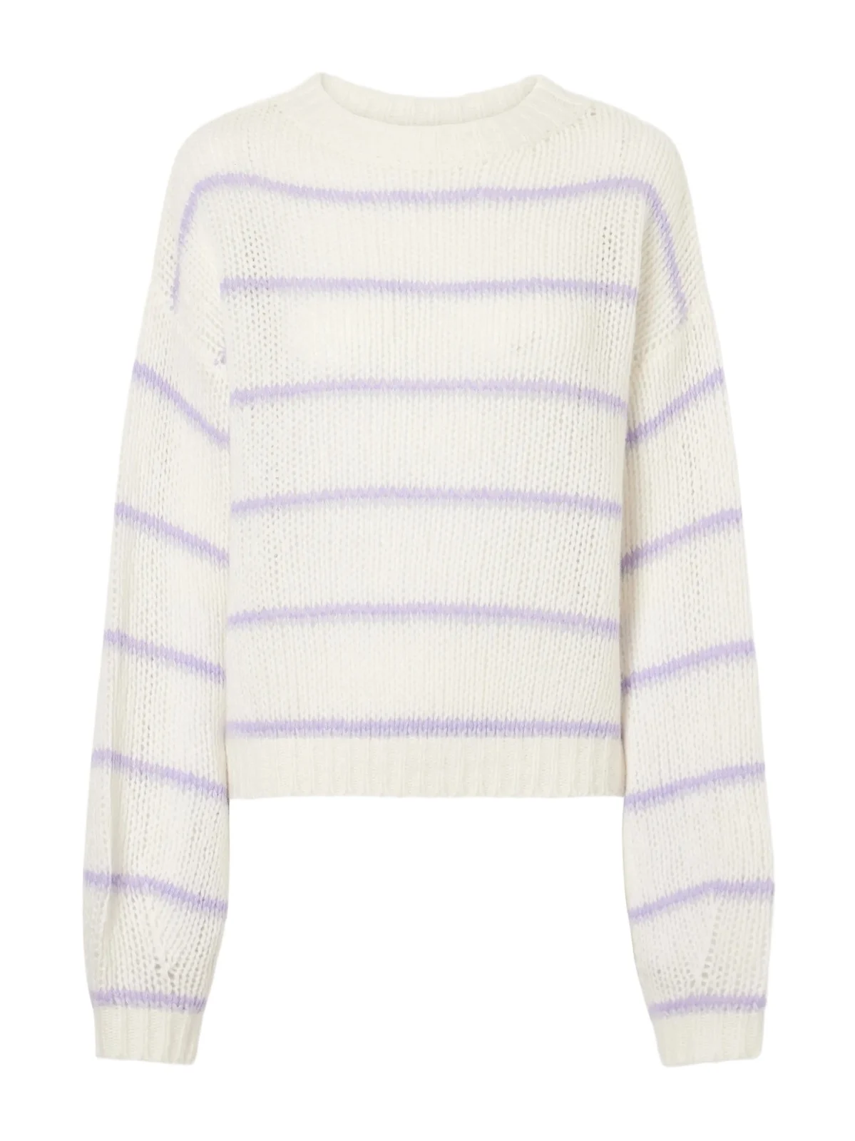 Sabelle Striped Knitted Wool And Silk-blend Sweater - Neutrals