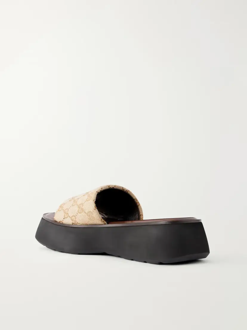 Gucci Gg Supreme-jacquard Canvas Platform Slides | Thumbnail 3