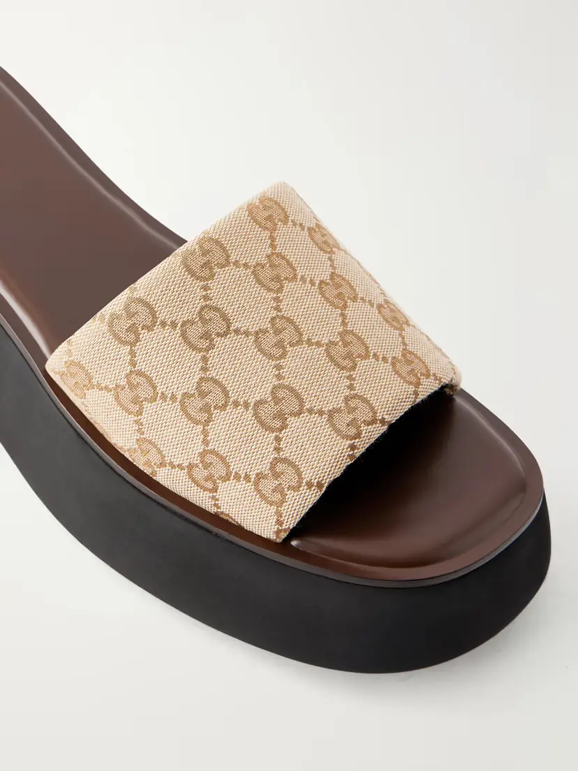 Gucci Gg Supreme-jacquard Canvas Platform Slides | Thumbnail 5