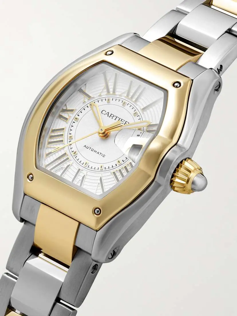Cartier Roadster Medium 42.5mm 18-karat Gold, Steel And Alligator Watch - Gray | Thumbnail 3