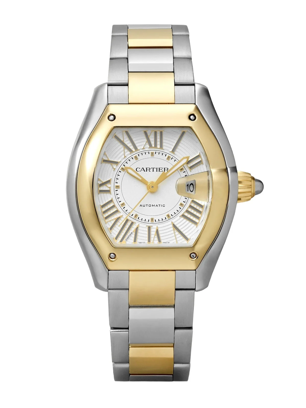 Cartier Roadster Medium 42.5mm 18-karat Gold, Steel And Alligator Watch - Gray