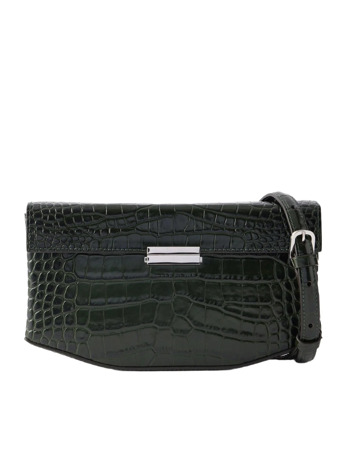 Clip Croc-effect Leather Shoulder Bag