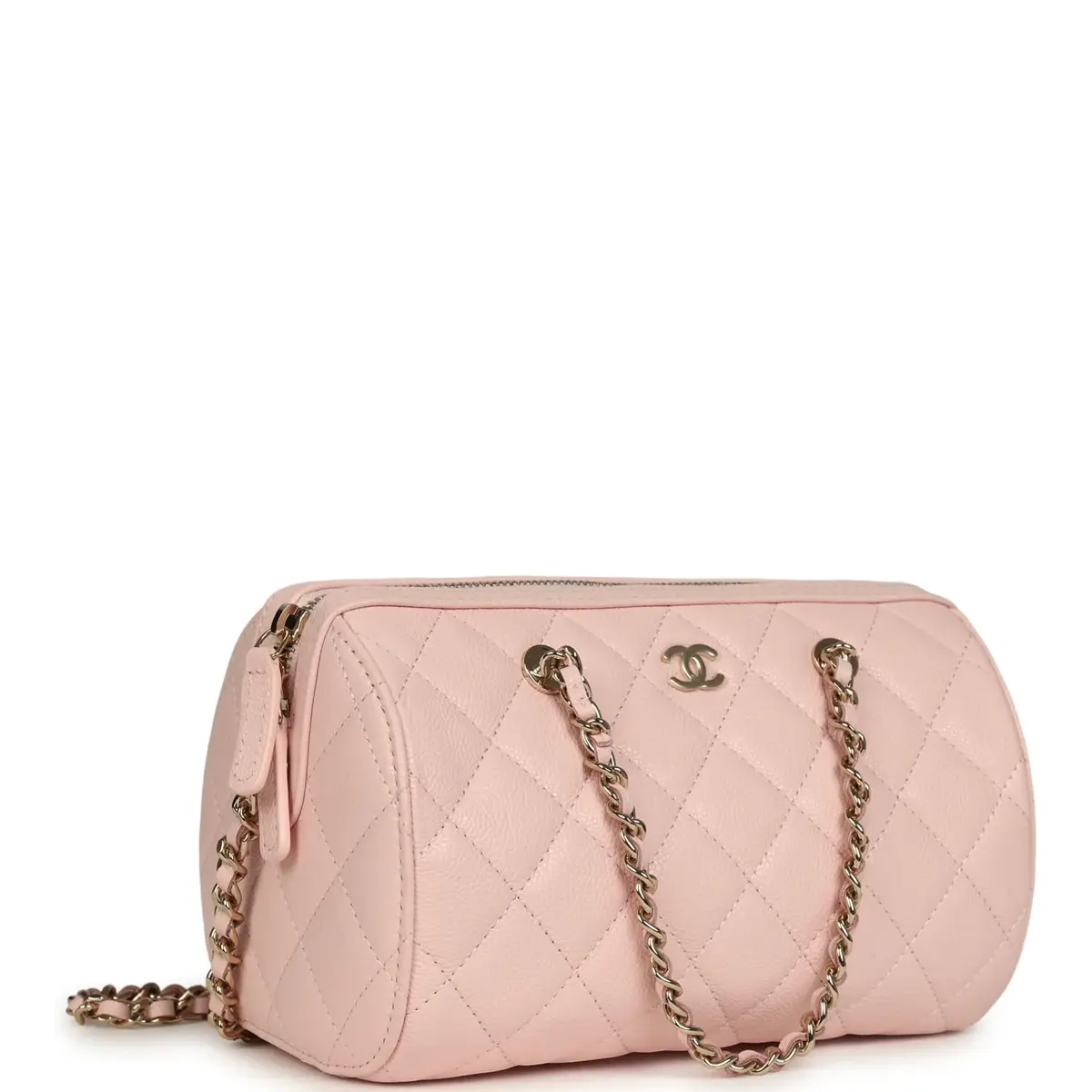 Chanel Chanel Mini Timeless Classic Barrel Bag with Chain Light Pink Shiny Caviar Light Gold Hardware | Thumbnail 2 Chanel Chanel Mini Timeless Classic Barrel Bag with Chain Light Pink Shiny Caviar Light Gold Hardware | Thumbnail 2
