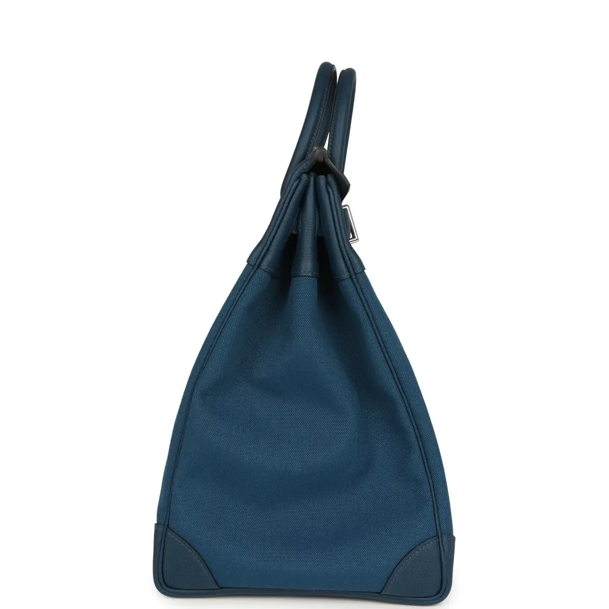 HERMÈS Hermes HAC Birkin 40 Bleu De Prusse Togo and Bleu Thalassa Militaire Canvas Palladium Hardware | Thumbnail 3