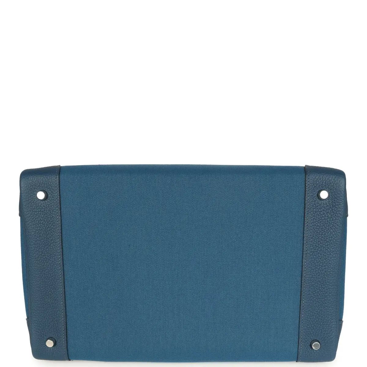 HERMÈS Hermes HAC Birkin 40 Bleu De Prusse Togo and Bleu Thalassa Militaire Canvas Palladium Hardware | Thumbnail 6
