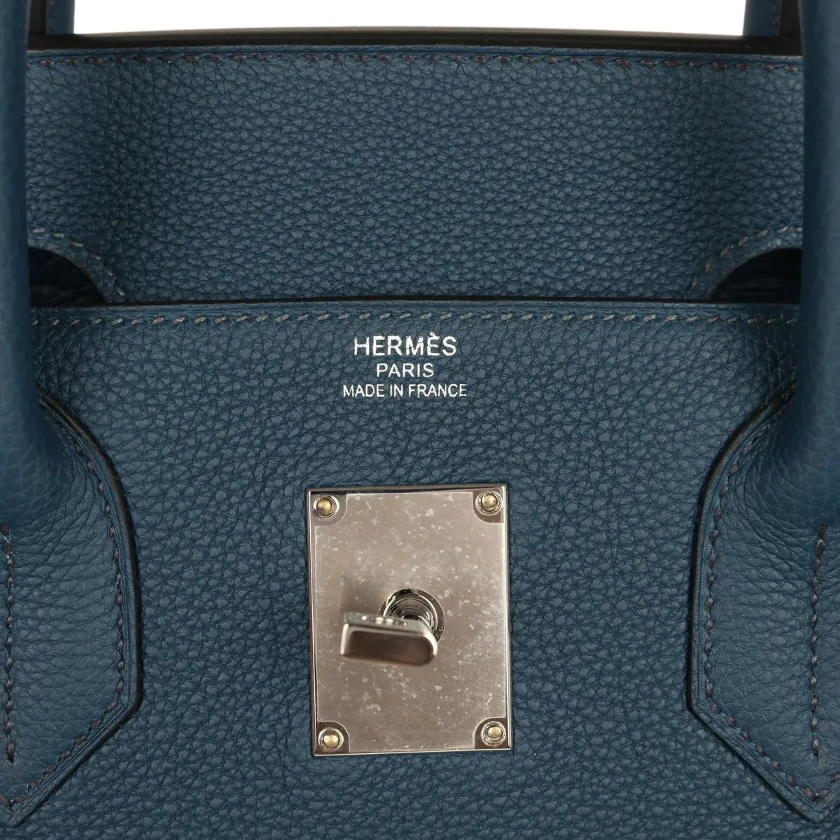 HERMÈS Hermes HAC Birkin 40 Bleu De Prusse Togo and Bleu Thalassa Militaire Canvas Palladium Hardware | Thumbnail 7