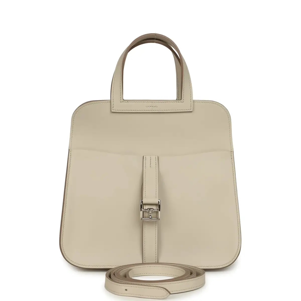 HERMÈS Hermes Mini Halzan Craie Swift Palladium Hardware | Thumbnail 6 HERMÈS Hermes Mini Halzan Craie Swift Palladium Hardware | Thumbnail 6