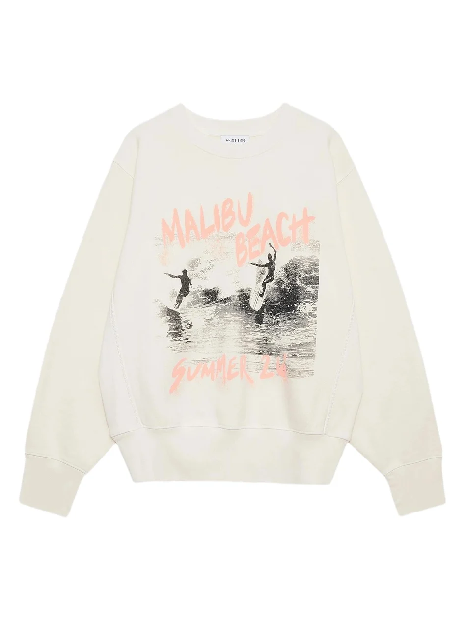 Anine Bing Women's Harry Shrunken Graphic Cotton Sweatshirt