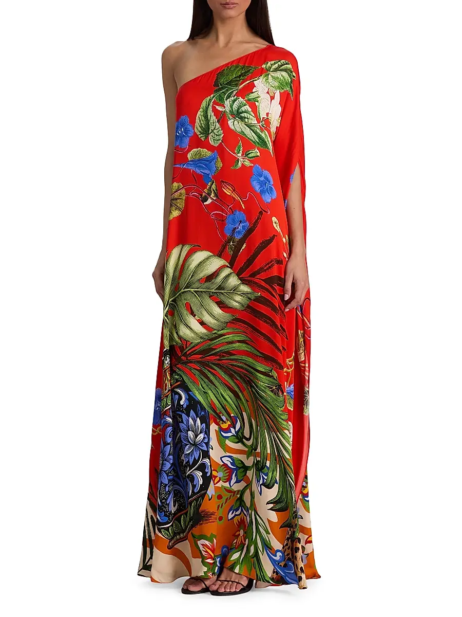 Alice + Olivia Women's Linn Floral One-Shoulder Maxi Dress | Thumbnail 2