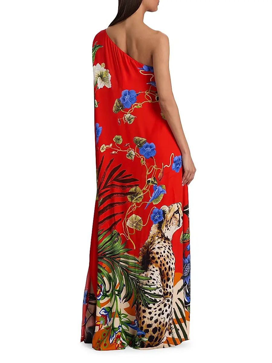 Alice + Olivia Women's Linn Floral One-Shoulder Maxi Dress | Thumbnail 4