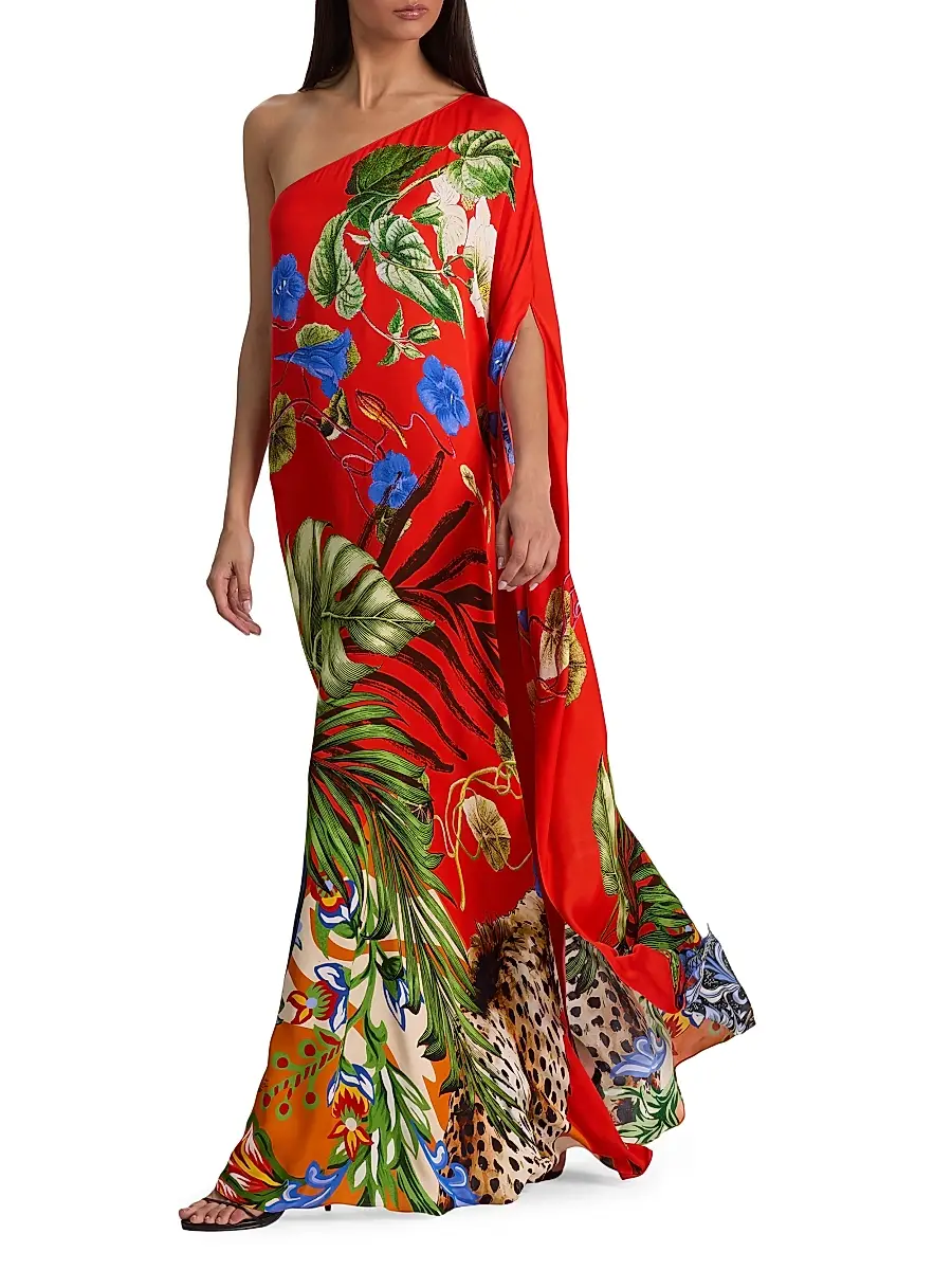 Alice + Olivia Women's Linn Floral One-Shoulder Maxi Dress | Thumbnail 5
