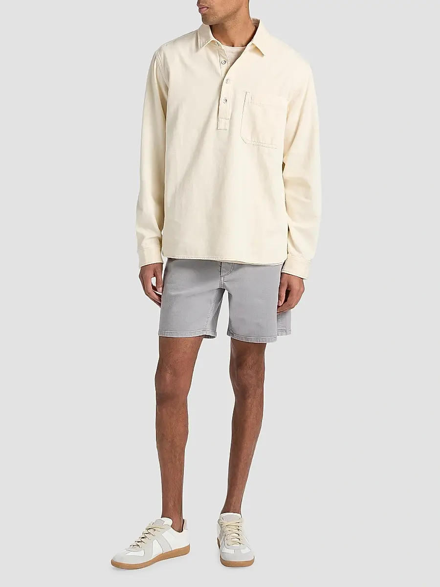 rag & bone Men's Denim Long-Sleeve Polo Shirt | Thumbnail 2 rag & bone Men's Denim Long-Sleeve Polo Shirt | Thumbnail 2