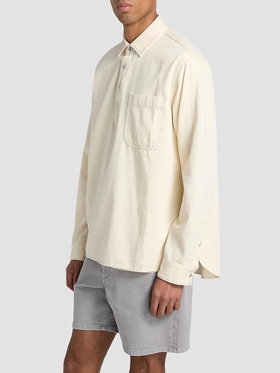 rag & bone Men's Denim Long-Sleeve Polo Shirt | Thumbnail 4 rag & bone Men's Denim Long-Sleeve Polo Shirt | Thumbnail 4