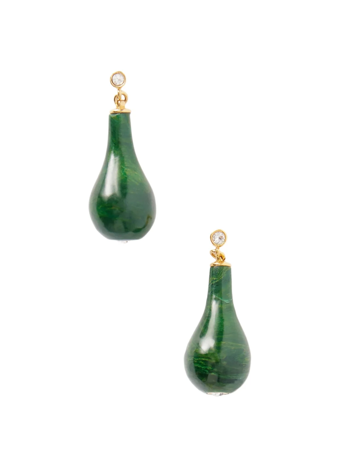 Drop Gold-plated Jade Earrings Drop Gold-plated Jade Earrings
