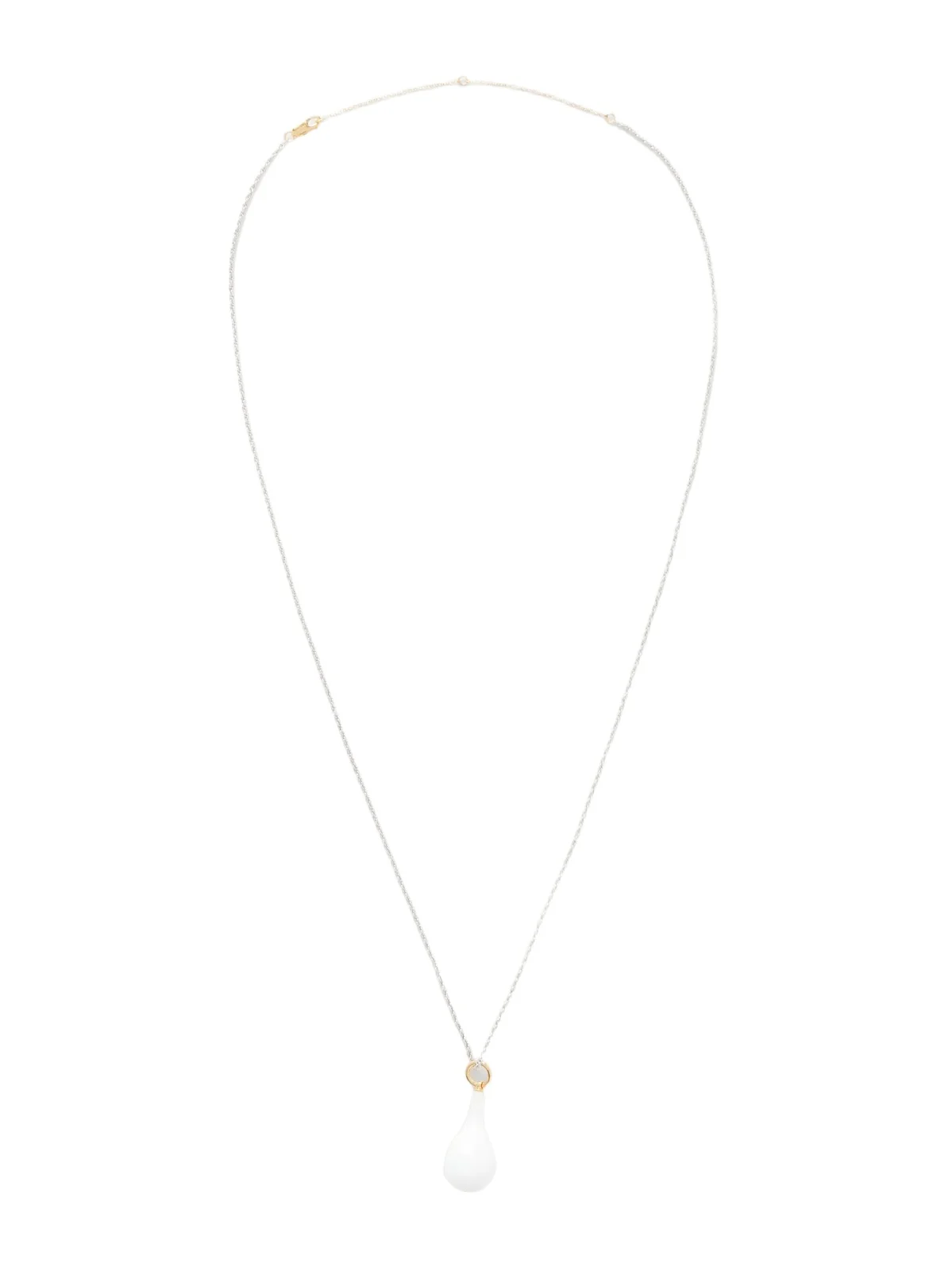 Drop Crystal-embellished Silver Necklace