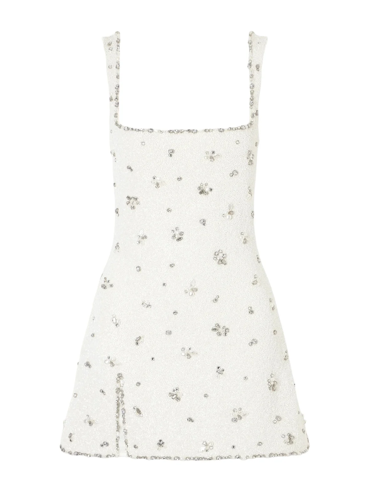 Diamond Embellished Stretch-tulle Mini Dress Diamond Embellished Stretch-tulle Mini Dress
