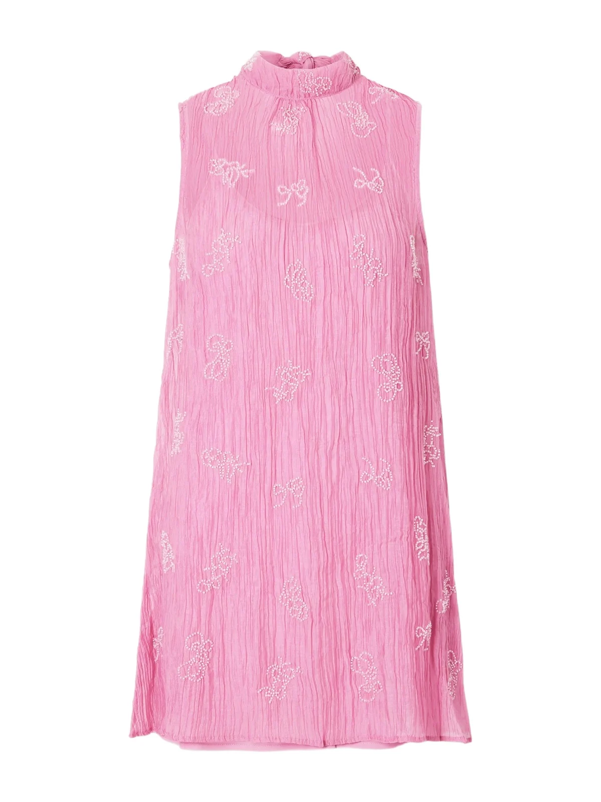 Albee Bead-embellished Crinkled Modal-blend Organza Mini Dress Albee Bead-embellished Crinkled Modal-blend Organza Mini Dress