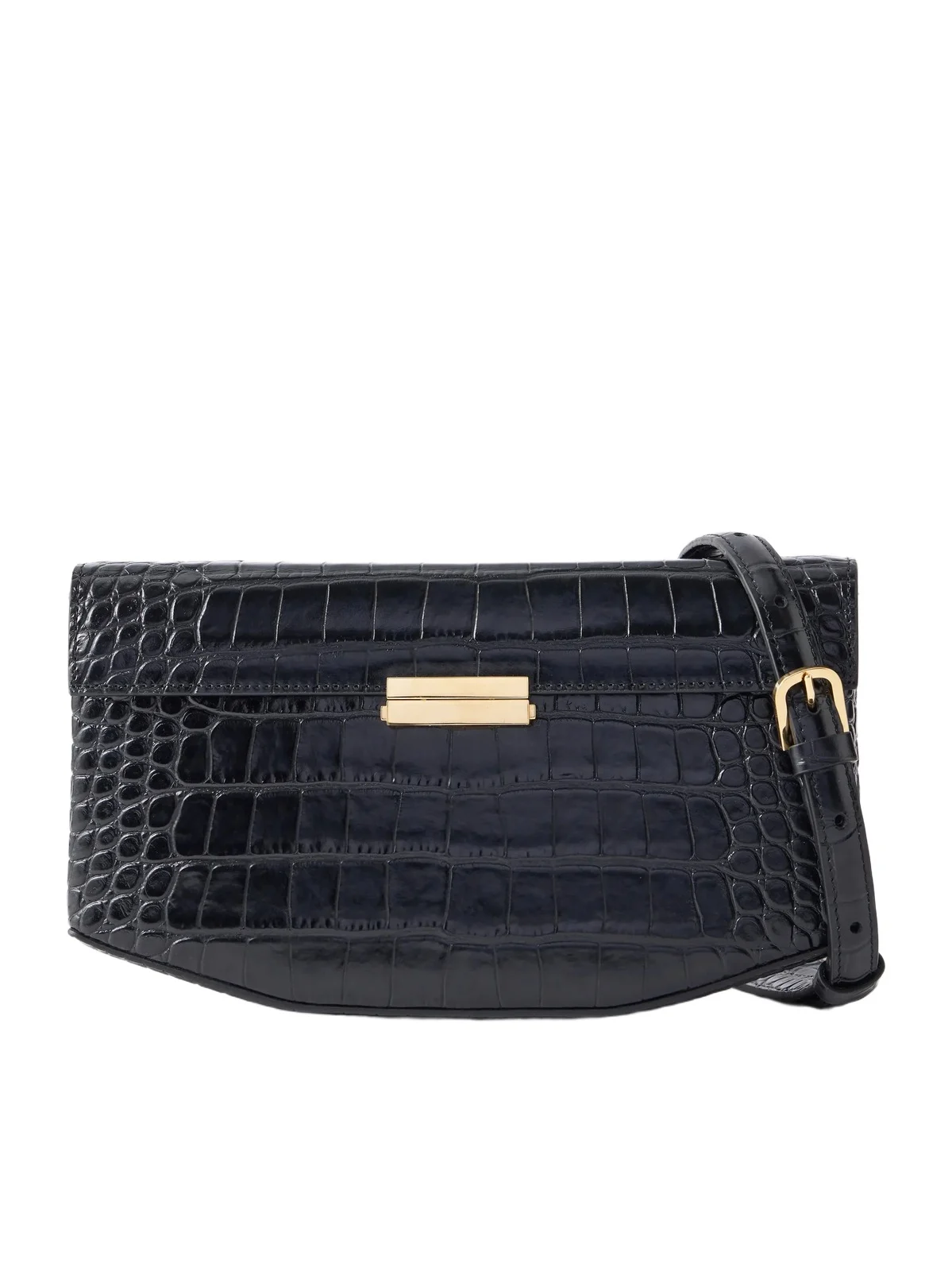 Clip Croc-effect Leather Shoulder Bag Clip Croc-effect Leather Shoulder Bag