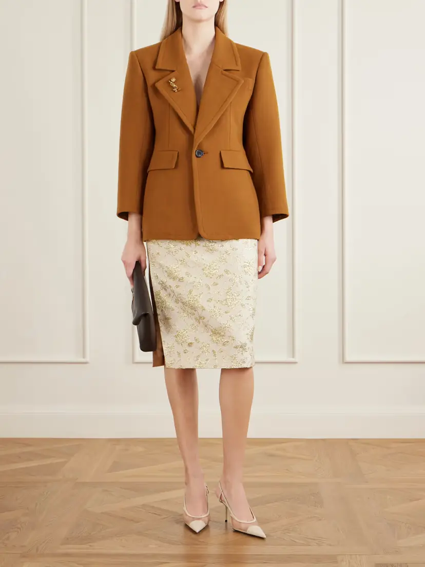 Saint Laurent Brushed Wool Blazer | Thumbnail 2 Saint Laurent Brushed Wool Blazer | Thumbnail 2