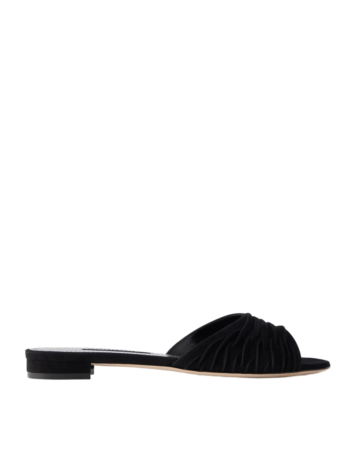 Manolo Blahnik Pirua 10 Pleated Suede Sandals