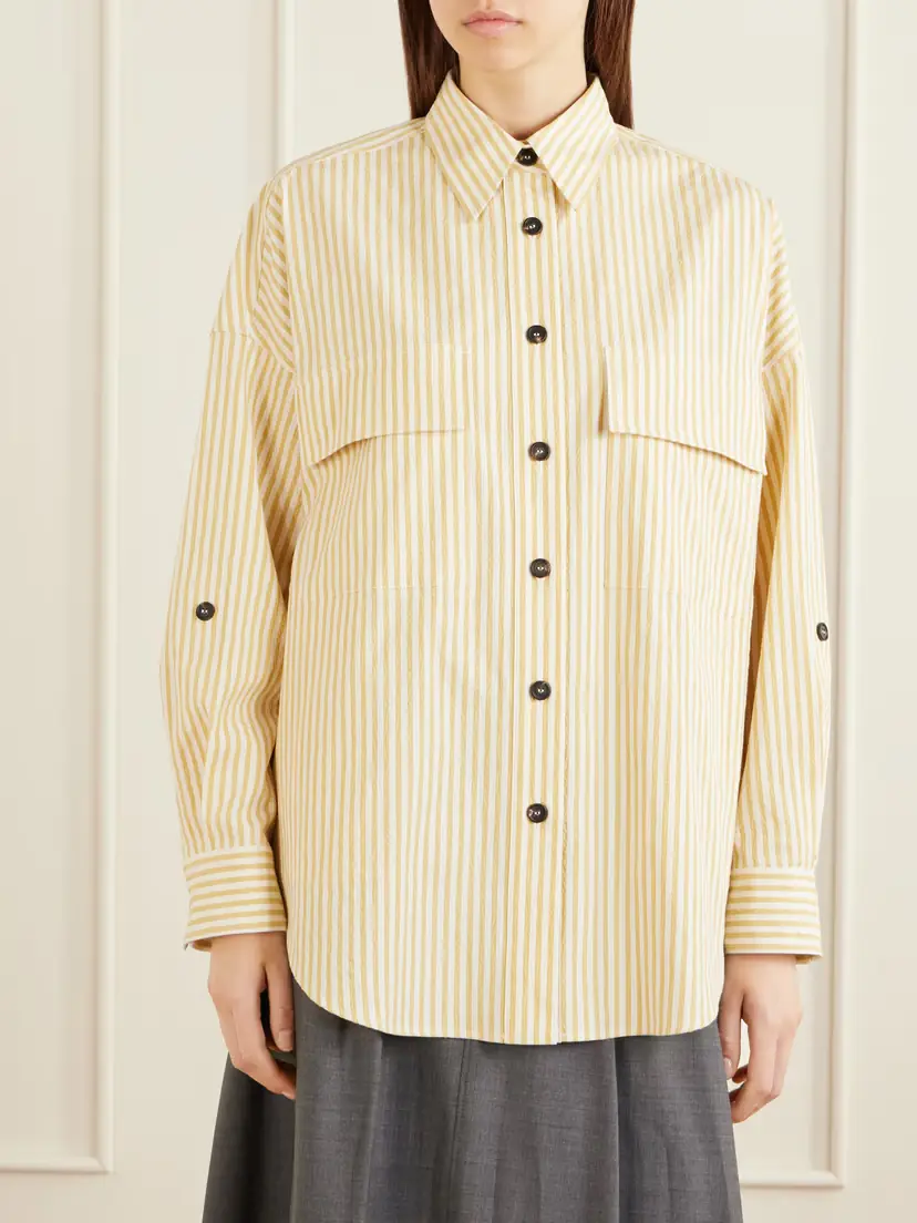 Brunello Cucinelli Striped Printed Cotton-blend Shirt | Thumbnail 3 Brunello Cucinelli Striped Printed Cotton-blend Shirt | Thumbnail 3