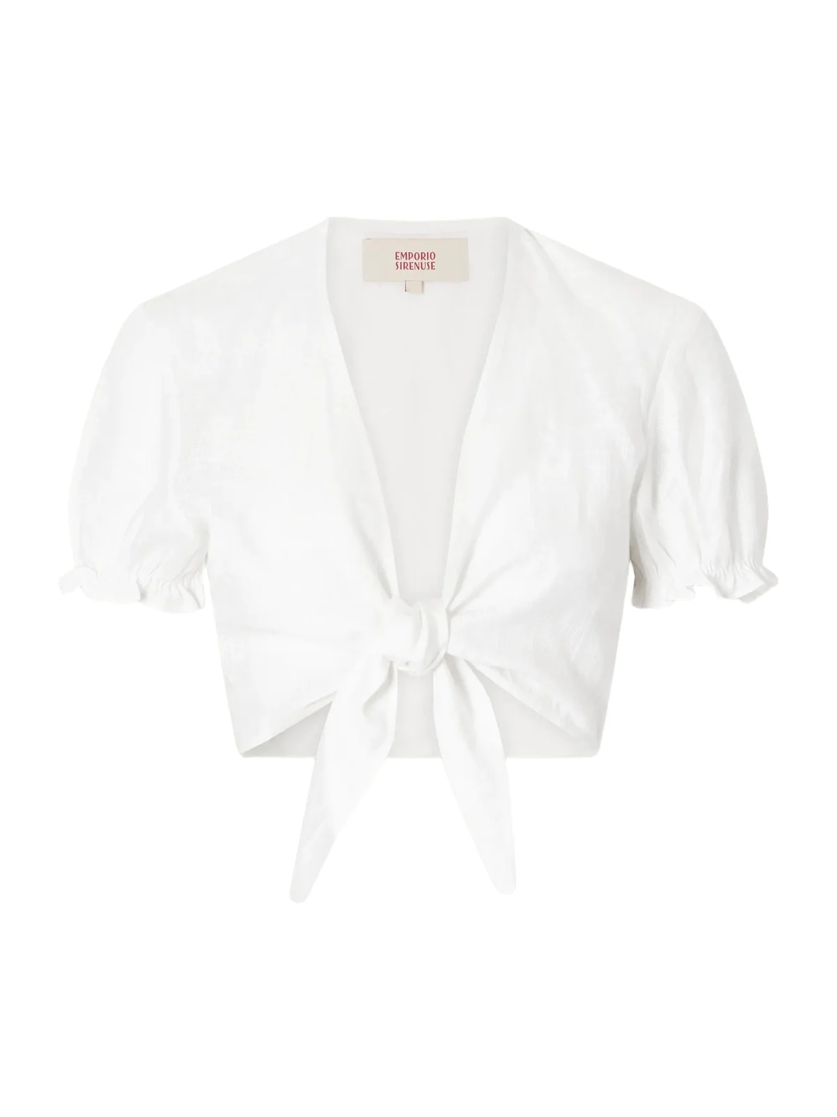 Poppy Knotted Linen Cropped Top Poppy Knotted Linen Cropped Top