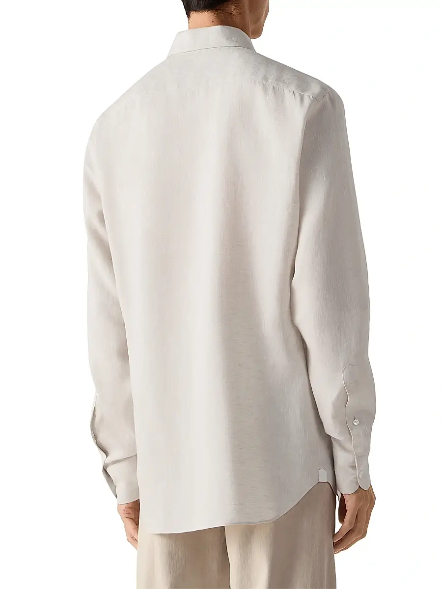 Zegna Men's Oasi Lino Shirt | Thumbnail 3 Zegna Men's Oasi Lino Shirt | Thumbnail 3