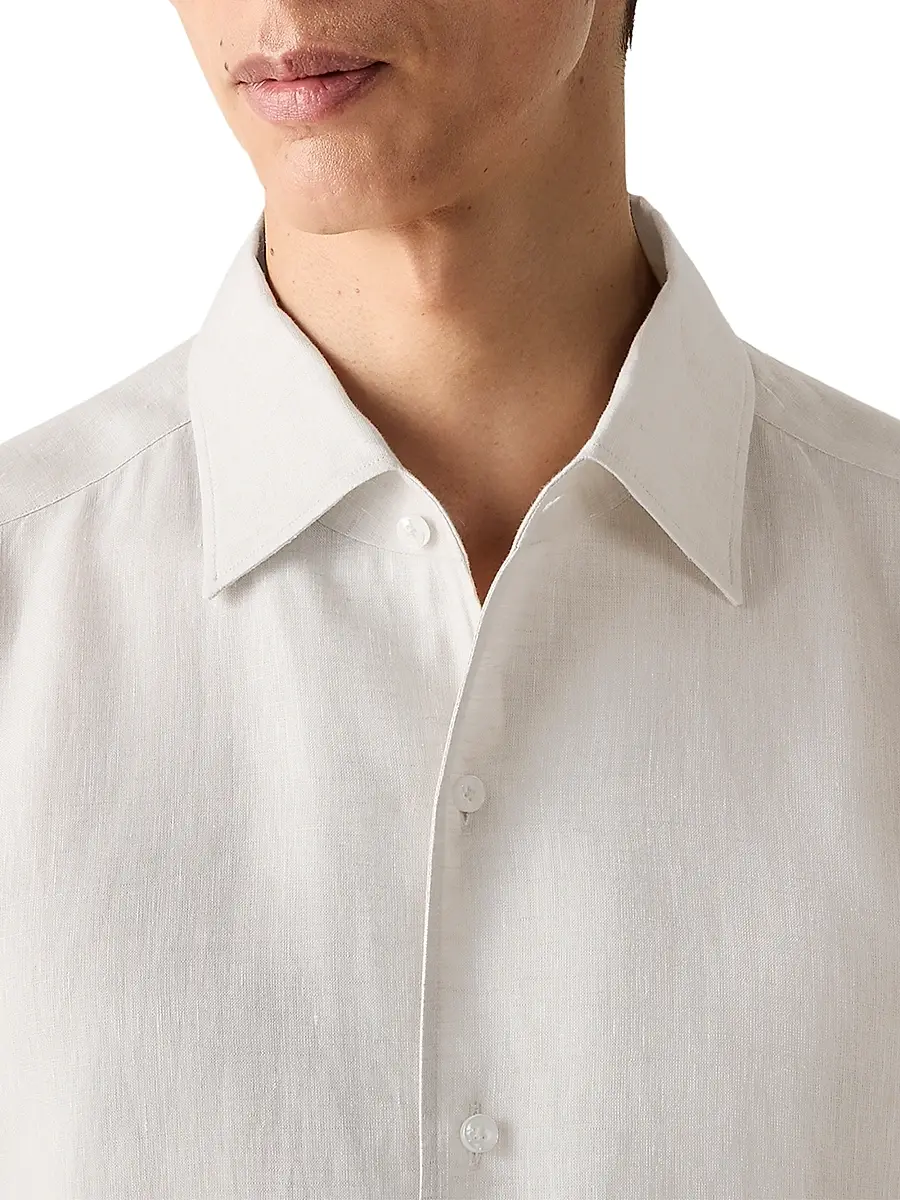 Zegna Men's Oasi Lino Shirt | Thumbnail 4 Zegna Men's Oasi Lino Shirt | Thumbnail 4
