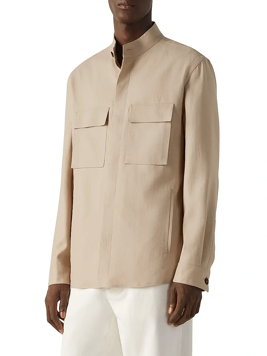 Zegna Men's Oasi Lino Overshirt | Thumbnail 2 Zegna Men's Oasi Lino Overshirt | Thumbnail 2