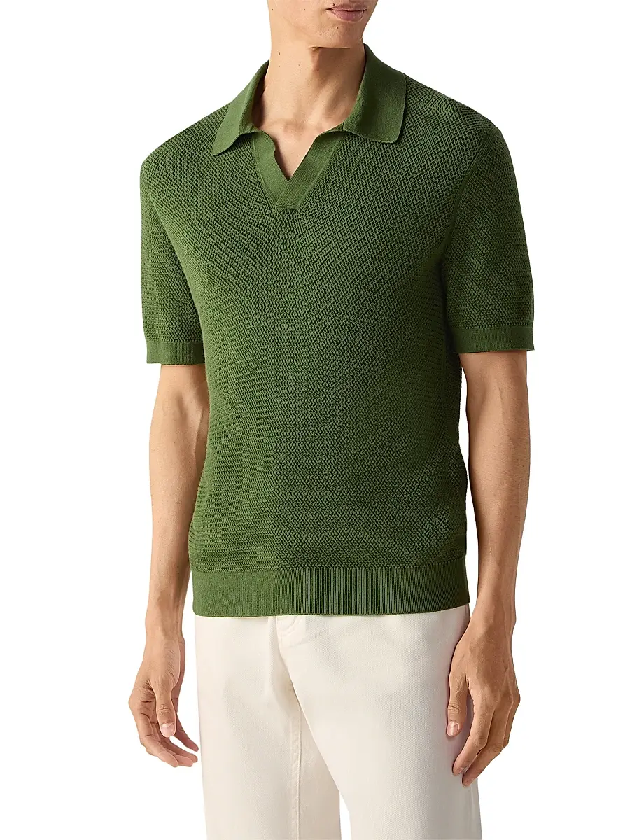 Zegna Men's Premium Cotton Polo Shirt | Thumbnail 2 Zegna Men's Premium Cotton Polo Shirt | Thumbnail 2