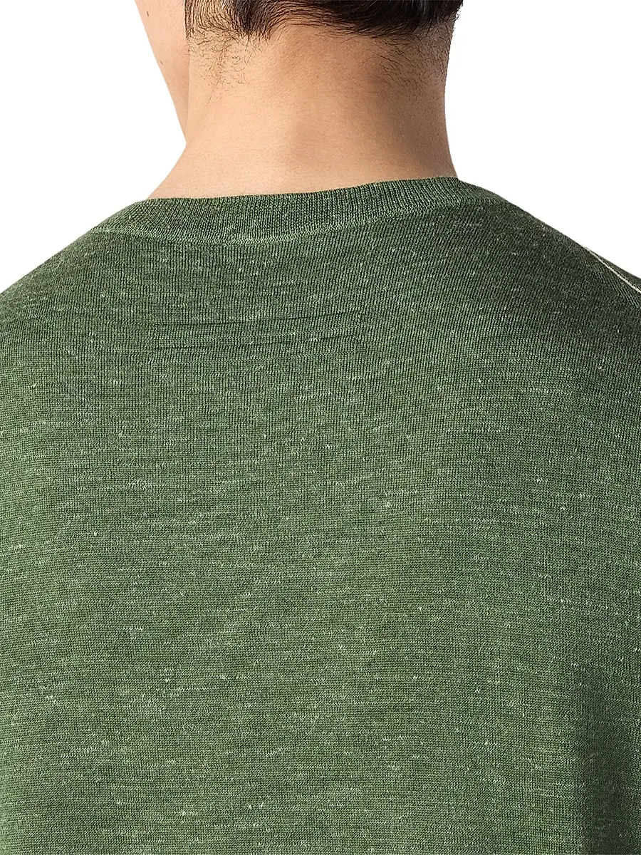 Zegna Men's Silk Cashmere and Linen Crewneck Sweater | Thumbnail 4 Zegna Men's Silk Cashmere and Linen Crewneck Sweater | Thumbnail 4