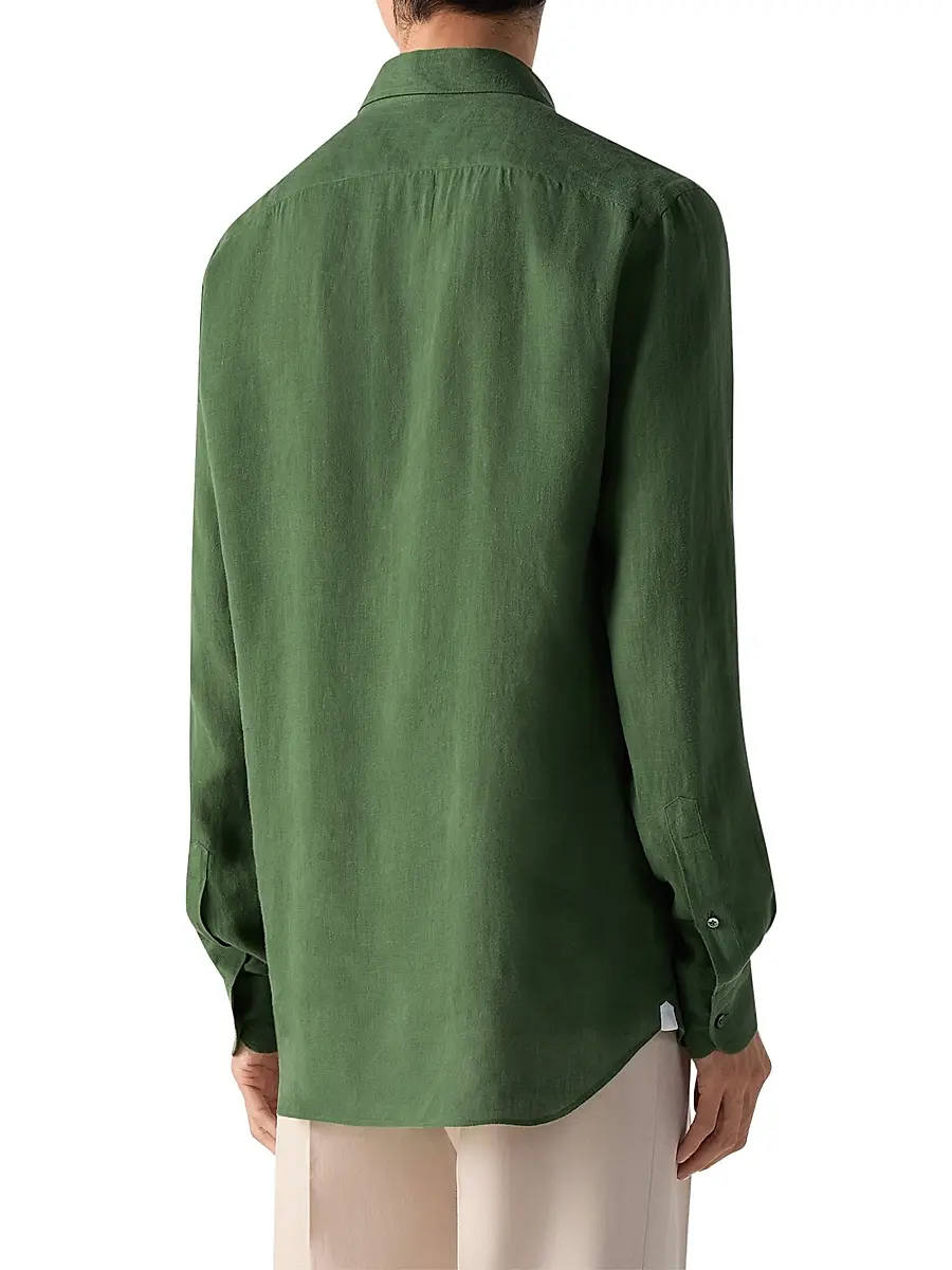 Zegna Men's Oasi Lino Shirt | Thumbnail 3 Zegna Men's Oasi Lino Shirt | Thumbnail 3
