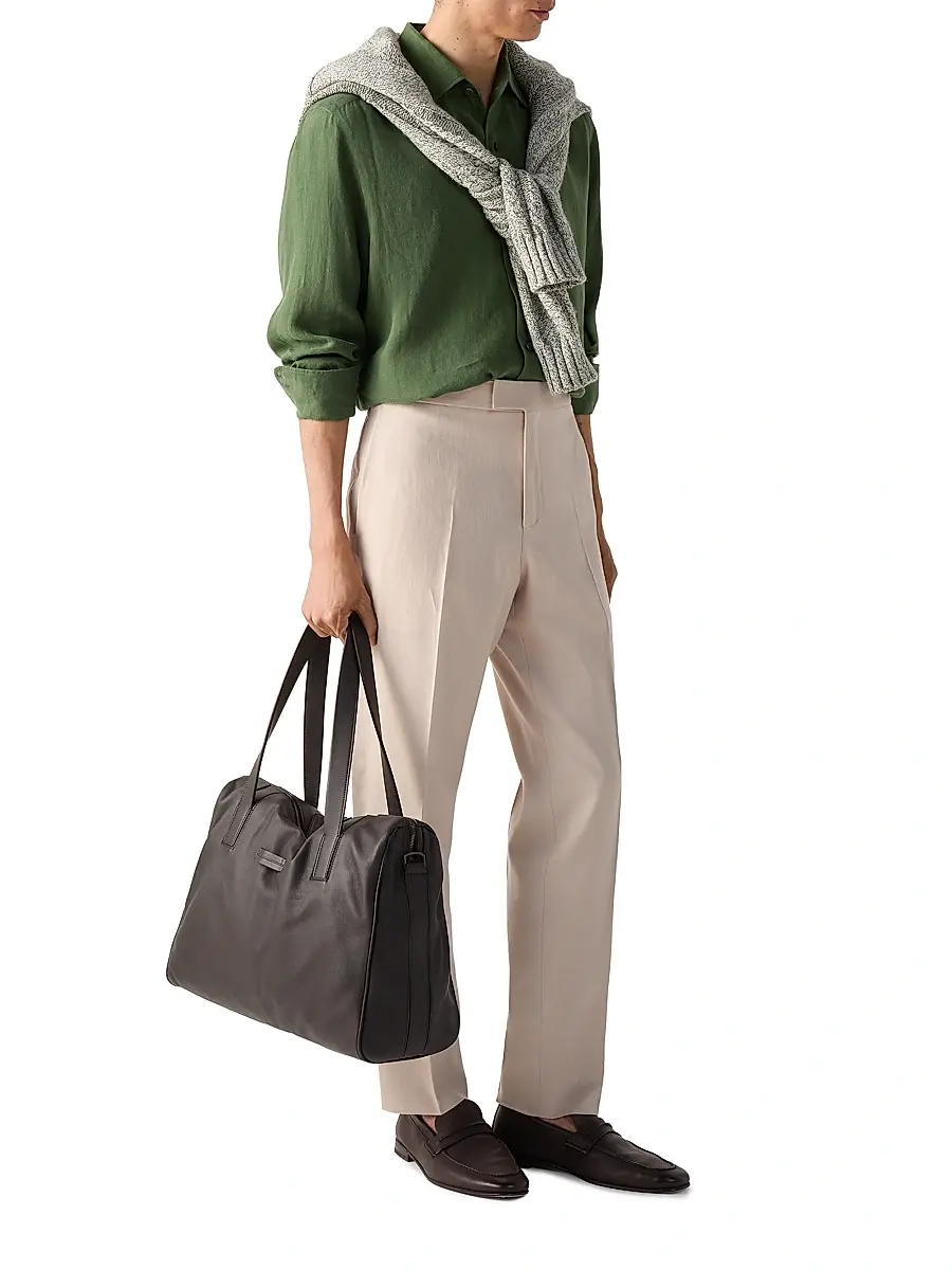 Zegna Men's Oasi Lino Shirt | Thumbnail 5 Zegna Men's Oasi Lino Shirt | Thumbnail 5