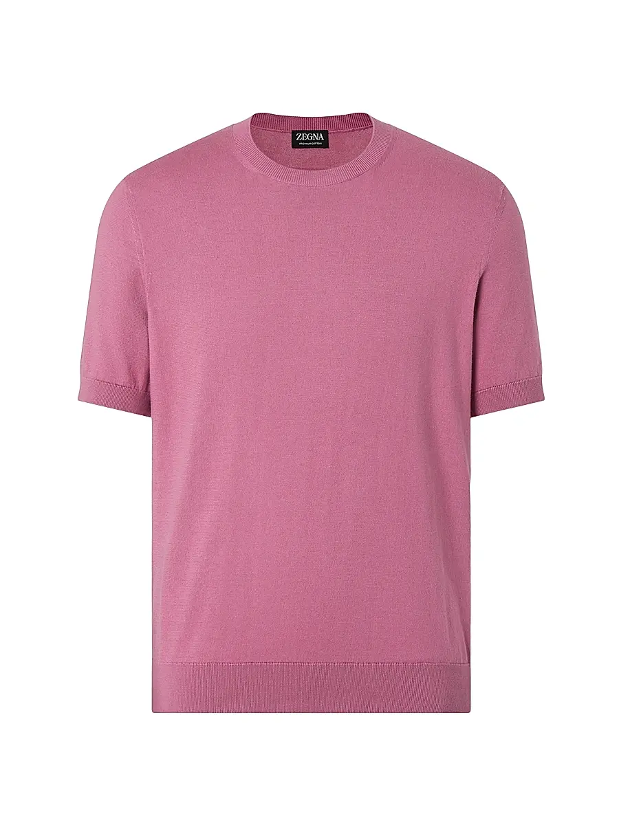 ZEGNA Men's Premium Cotton T-Shirt - Pink | Image 1 ZEGNA Men's Premium Cotton T-Shirt - Pink | Image 1