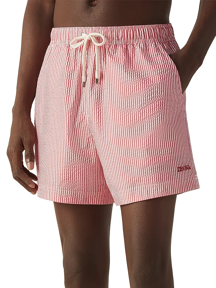 Zegna Men's Striped Swim Trunks | Thumbnail 2 Zegna Men's Striped Swim Trunks | Thumbnail 2