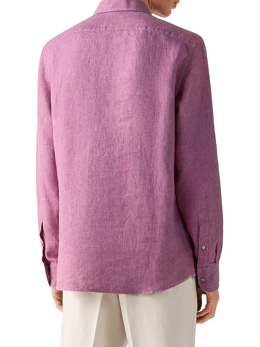 Zegna Men's Oasi Lino Polo Shirt | Thumbnail 3 Zegna Men's Oasi Lino Polo Shirt | Thumbnail 3